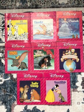 Vtg 90s Disney Read Along Lot of 8 BOOKS ONLY Dalmations Small World Fox Snow